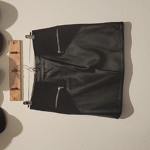 H&M black leather mini skirt